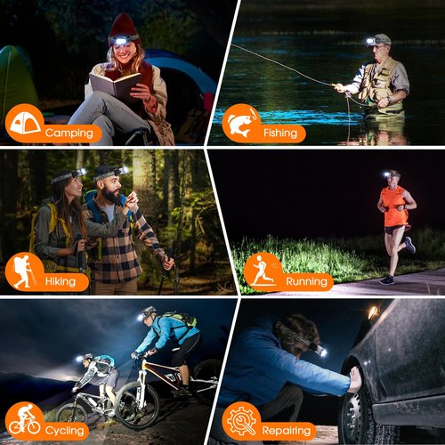 Bundle: 1 Pack LED Camping Lantern (1000LM, 4 Modes) & 1 Pack Rechargeable LED Headlamp (1500LM, 9 Modes) - Super Bright, Waterproof, Portable Emergency Lights for Hurricane, Hiking, Survival