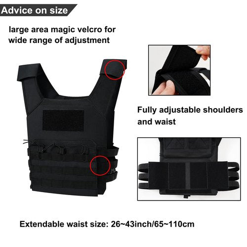 XIELIXIA Tactical Vest Youth Army Costume,Adjustable Training Protective Outdoor Vest,Suitable for Airsoft Paintball Game Equipment