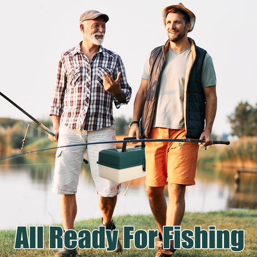 RoundFunny 517 Pcs Large 3 Layers Tackle Box with Tackle Fishing Lures Kit Included Pliers, Fish Lip Gripper, Crankbait, Hooks, Other Accessories Fishing Bait Gear Kit for Men(Dark Green Milky White)