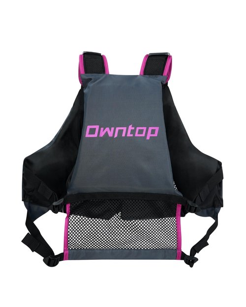 Owntop Swim Jackets Adult, Adjustable Safety Strap, Womens Swim Vest Kayak, Buoyancy Float Vests for Fishing Swimming Stand-up Paddle (Gray-Pink, M/L)