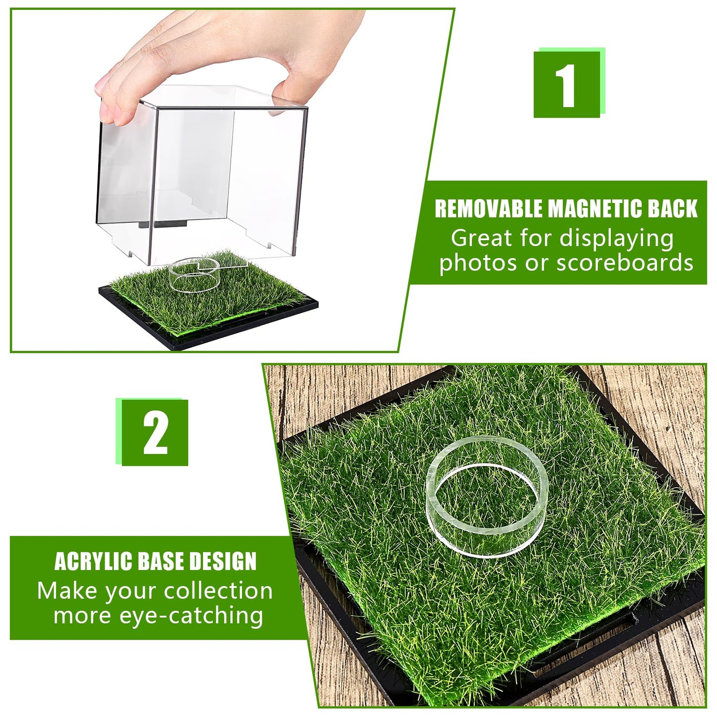 Golf Ball Display Case Small Golf Ball Case Acrylic Case Clear Display Box Square Display Holder Stand for Baseball Golf Ball Enthusiasts Collectibles, 3.9 x 4 x 3.9 Inch