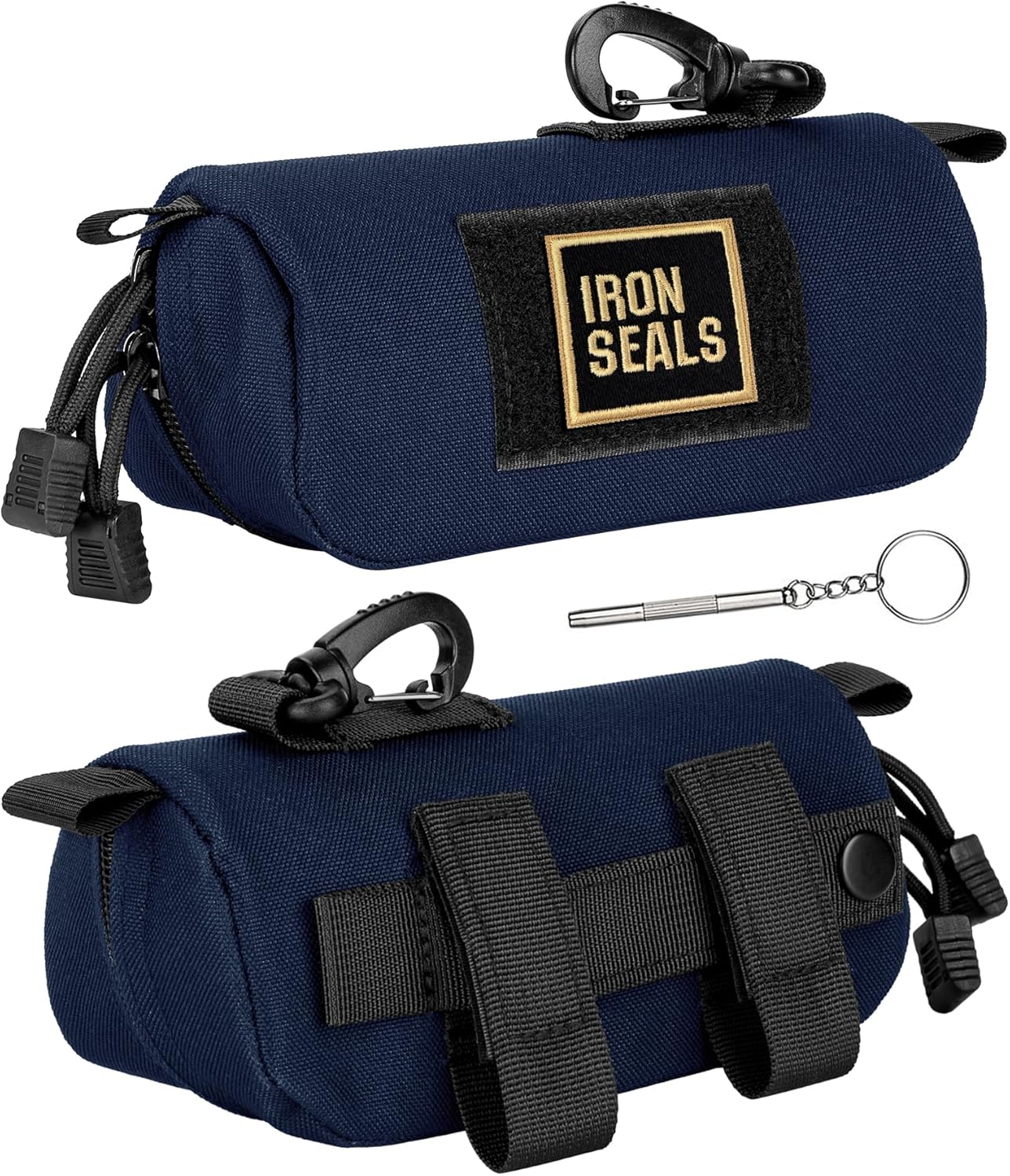 IronSeals Extra Large Tactical Molle Sunglasses Case Anti-Shock Semi-hard Clamshell Glasses Case, X-Large