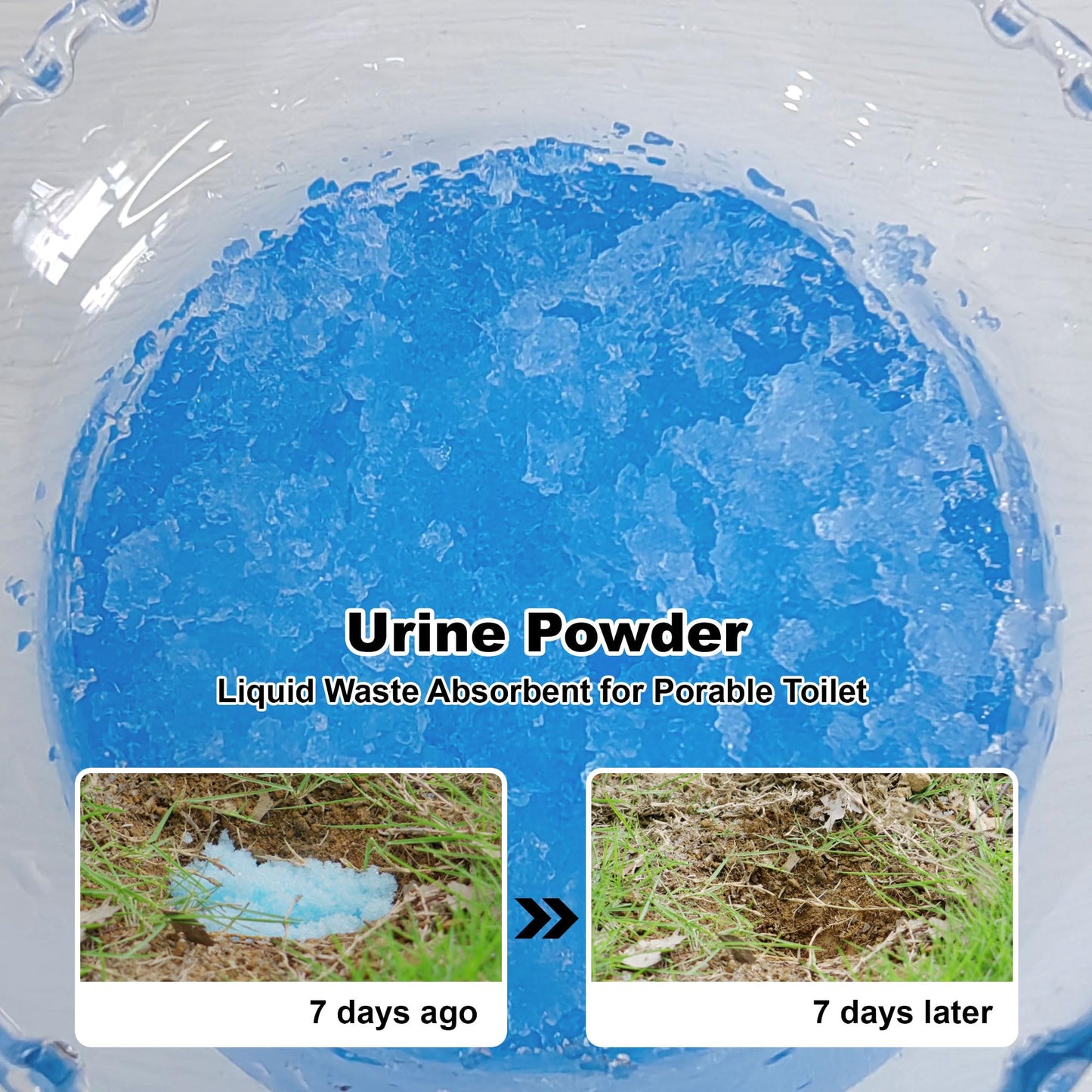 Ann Katy Super Absorbent Polymer 30 Packs,Portable & Fast-Absorbing Camp Toilet Chemicals Gel with 5 Gallon Bucket Toilet Luggable Drawstring Bag, Emergency Toilet Bag&Potty Gel