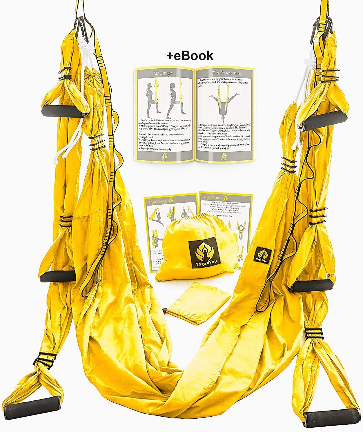 Aerial Yoga Swing Set - Hammock Hanging Swing - Sling Inversion Fly Kit - Antigravity Yoga Sling - Suspension Trapeze