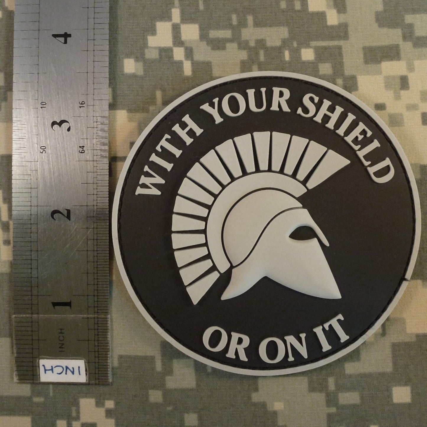 Spartan PVC Morale Patch for Velcro - Tactical Blackout Subdued Patch for Backpacks & Hats