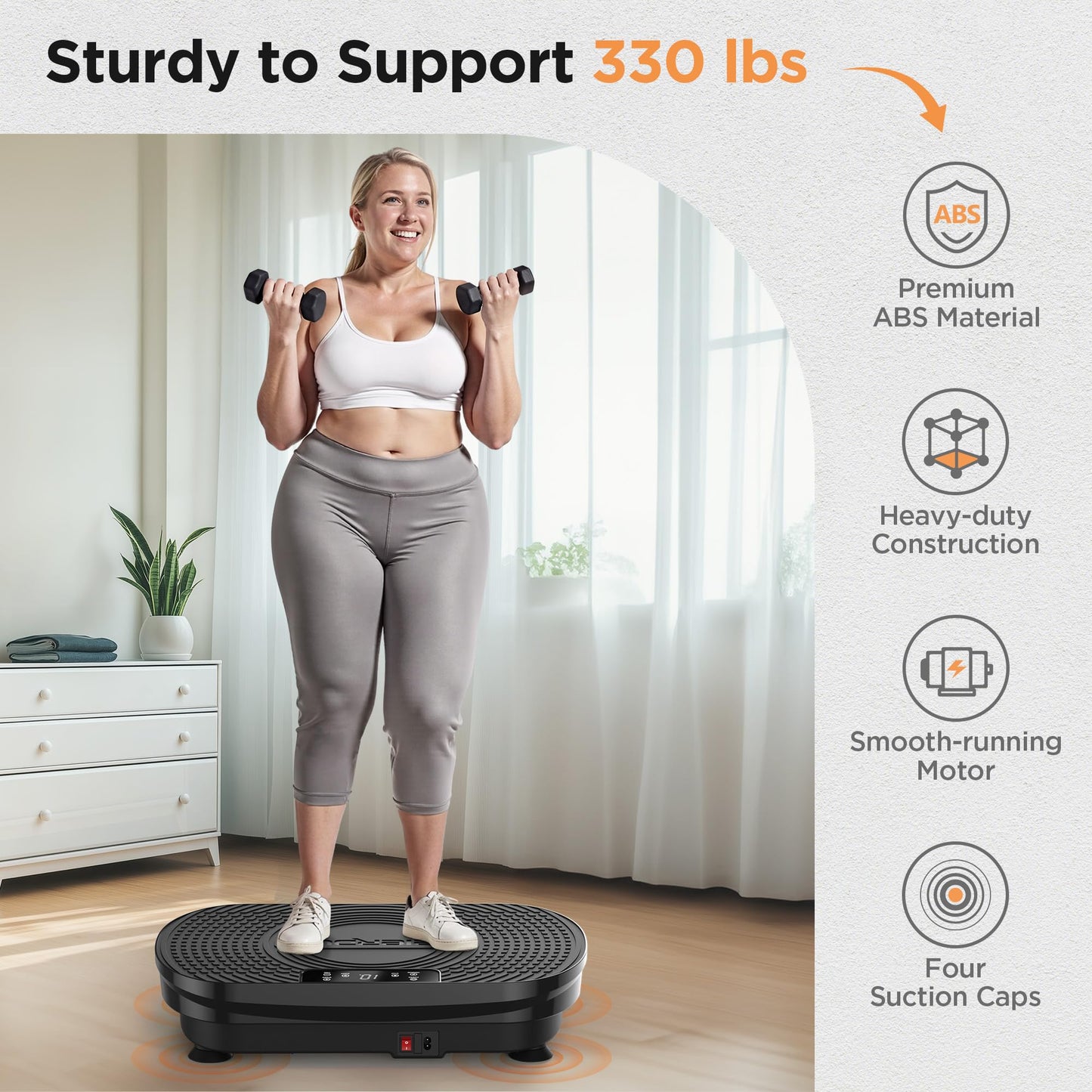FEIERDUN Vibration Plate Exercise Machine, Vibration Plate for Lymphatic Drainage, Power Plate Vibration Platform for Weight Loss, Toning & Wellness-Black