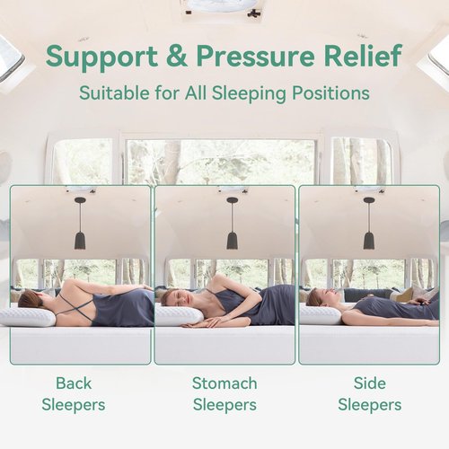 Opoiar RV Mattress 10" King,Green Tea Medium Firm Memory Foam Mattress in a Box,Pressure Relief,Campers/Trailers/Trucks Mattress in a Box,CertiPUR-US Certified,Made in USA