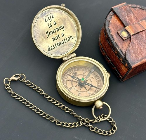 Unique Gifts for Men, Engraved Compass - Life is a Journey not a Destination - Unique Gifts for Fathers, dad, for him Gifts Husband, Husband