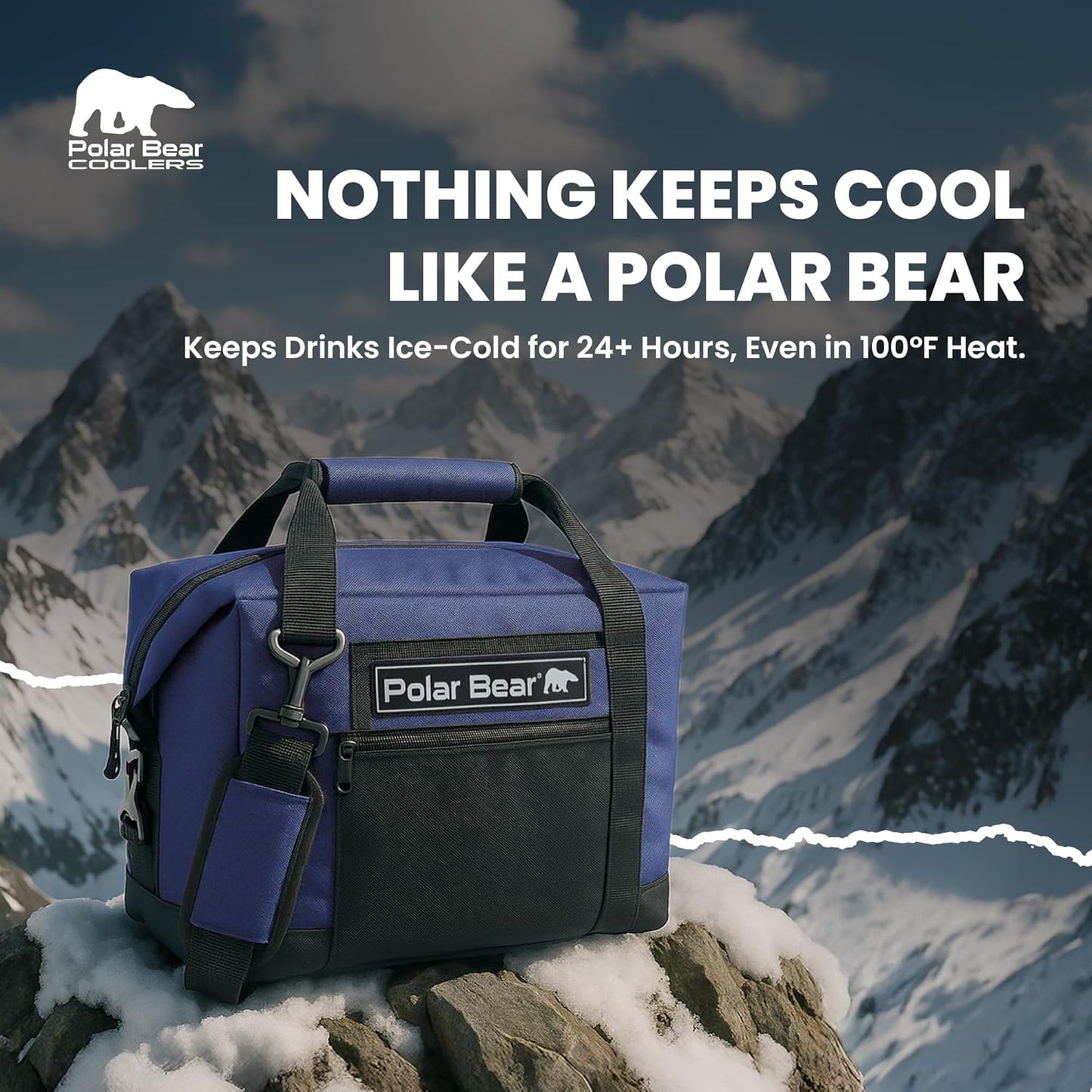 Polar Bear Coolers - Original Nylon Soft Cooler Bag - Insulated Leak Proof Beach Cooler Bag, Small Thermal Bags for Travel - Heavy Duty & Portable - Sweat Proof Picnic Carrier