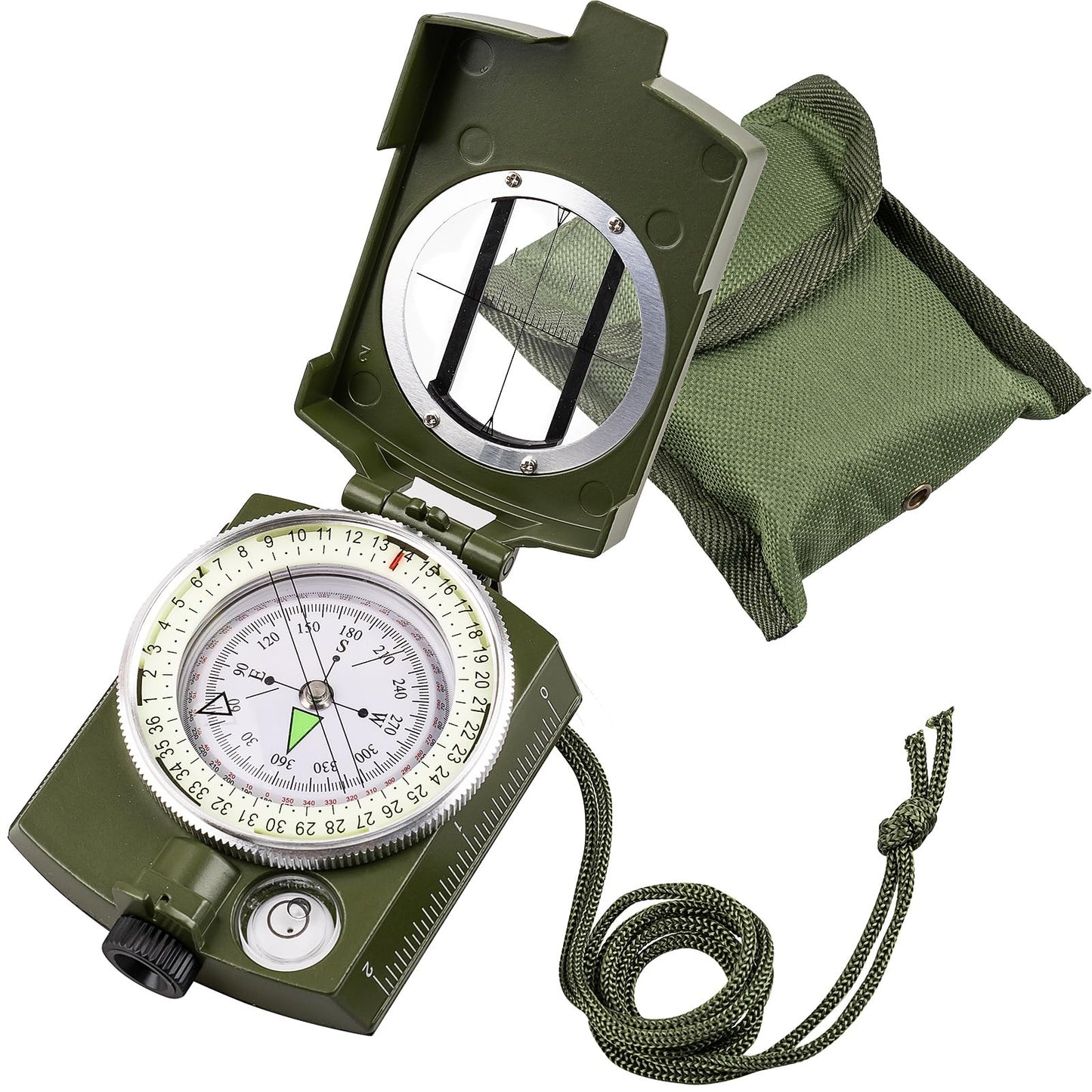 Aosdc Compass Hiking Compass - Navigation, Pocket, Waterproof, Shockproof, Military - Hiking, Climbing, Biking, Exploring, Geology, Outdoor Activities