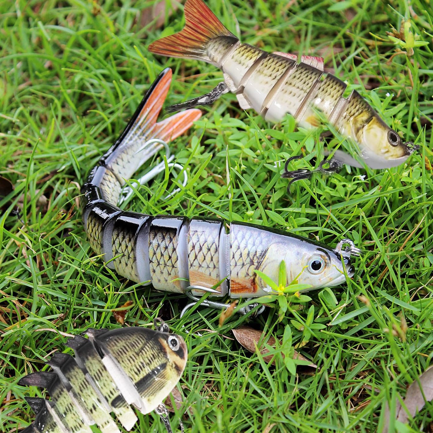 6pcs Fishing Lures for Freshwater and Saltwater, IEVEI Slow Sinking Most Lifelike Jointed Swimbait for Bass Trout Crappie Walleye Pike, Amazing Fishing Gifts for Men and Family Fishing