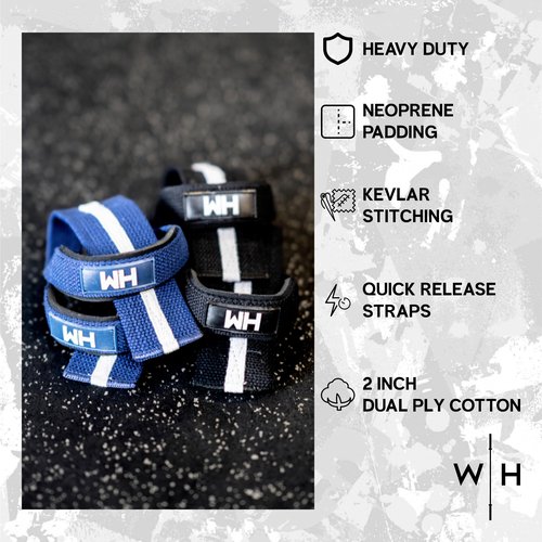 Weightlifting House Weight Lifting Straps. Wrist Straps for Olympic Weight Lifting, Snatch, Pulls and Deadlifts for both Men and Women (White)