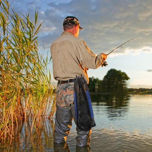 Noamus Floating Fishing Net, 35" Fishing Landing Net with Collapsible Telescopic Pole Handle, Rubber Coated Mesh Folding Fly Fish Net for Salmon Steelhead Bass Trout Walleye Kayak, Fresh Salt Water