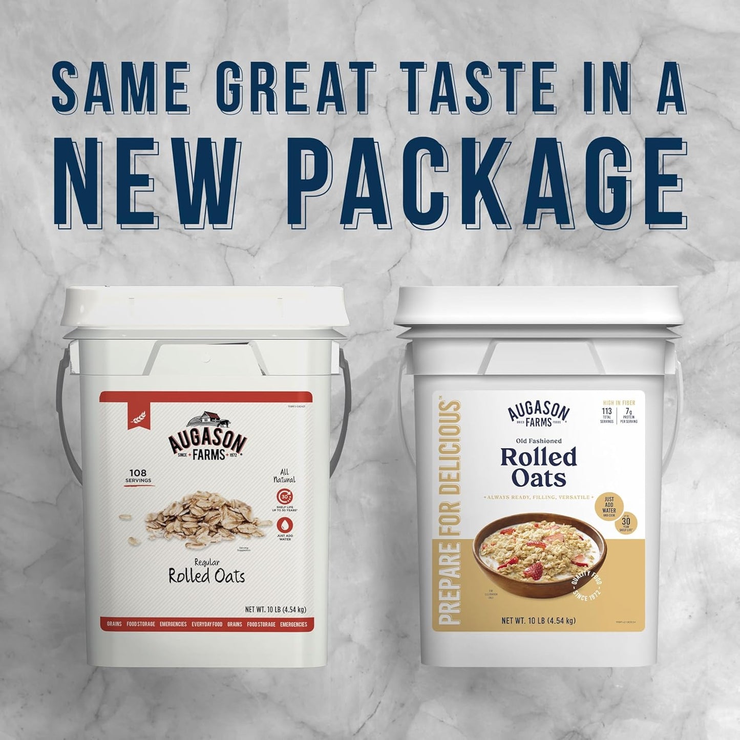 Augason Farms Regular Rolled Oats - 4-Gallon Emergency Food Supply, 113 Servings