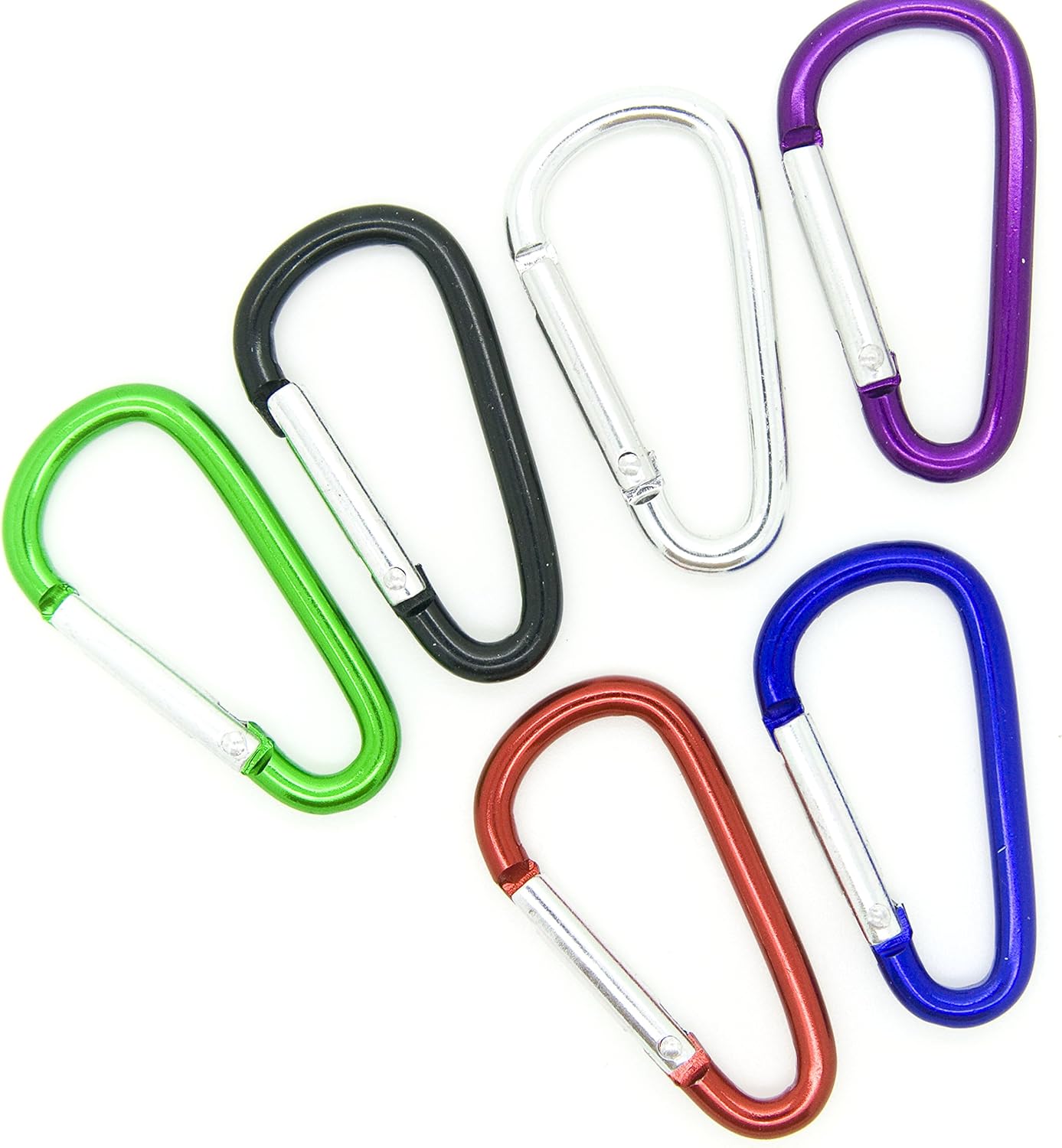 100pcs Aluminum Carabiner Clip Key Chain Key Ring 1-7/8 (Assorted Color) by OnDepot