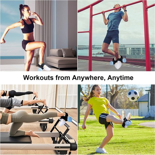 Saubere 2Pcs Dumbbell Foot Attachment for Leg Workout at Home, Ankle Straps for Weights, Tibialis Trainer, Hip Flexors Exercise Tool for Women and Men