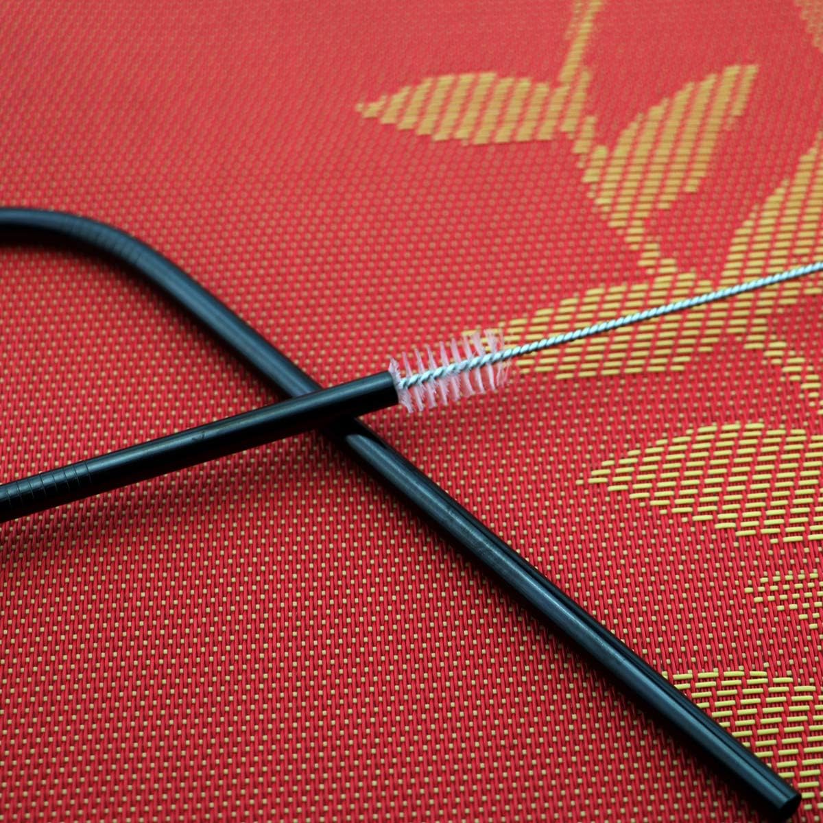 8 Pieces Stainless Steel Mirror Poblished Flatware Set Reusable Cutlery Set Travel Utensils Set with Straws for Camping Office or School Lunch,Dishwasher Safe (Rose Gold)