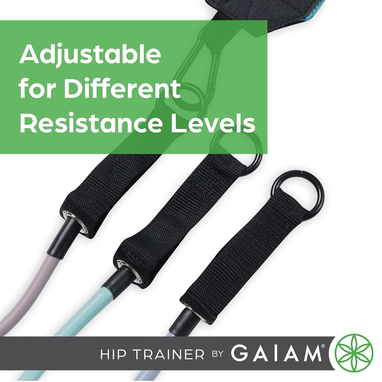 Gaiam Squat Band & Hip Trainer Set - Fabric Resistance Band with 3 Adjustable Resistance Tubes, Home Gym Equipment to Exercise Thigh, Leg, Hip, Glute, Booty & Core - Home Gym & Travel Workout Bands