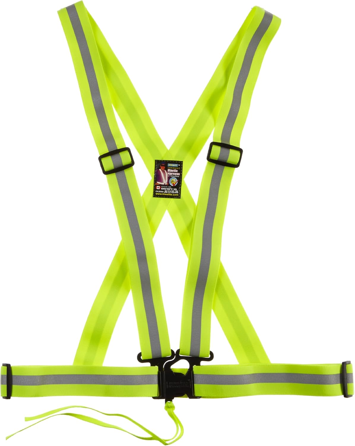 Mutual 14509 Reflective Elastic Adjustable Harness/Suspender, 50" Length x 1-1/2" Width, Lime
