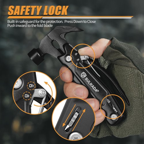 Gifts for men,Multitool Hammer 15 in 1 Camping Accessories Survival Gear,Christmas Stocking Stuffers Unique Brithday Gift Ideas