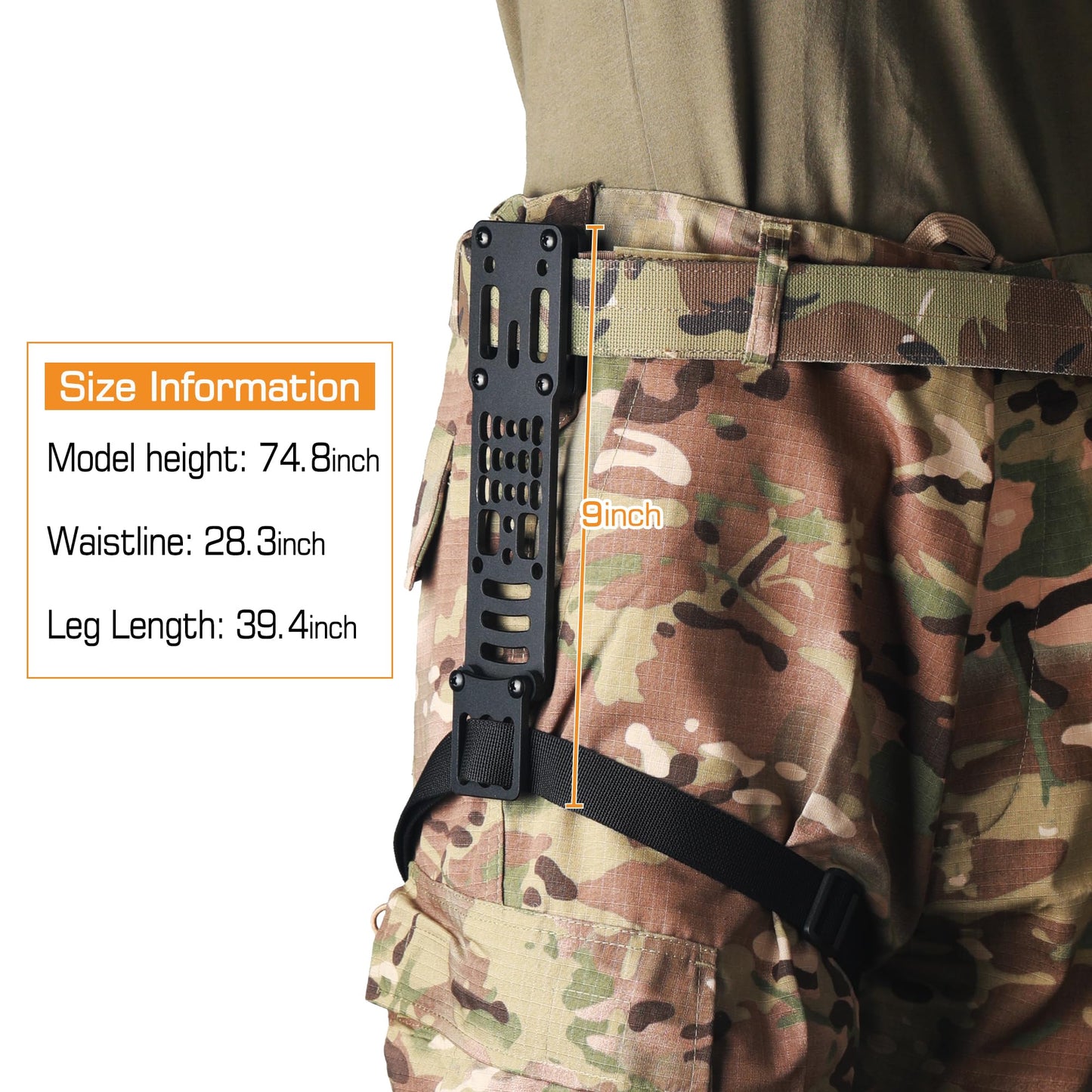 Guayma Drop Leg Holster Adapter Duty Belt Accessories for QLS Kit,Modular Holster Adapter with Thigh Strap Airsoft Tactical Police Gear,BK