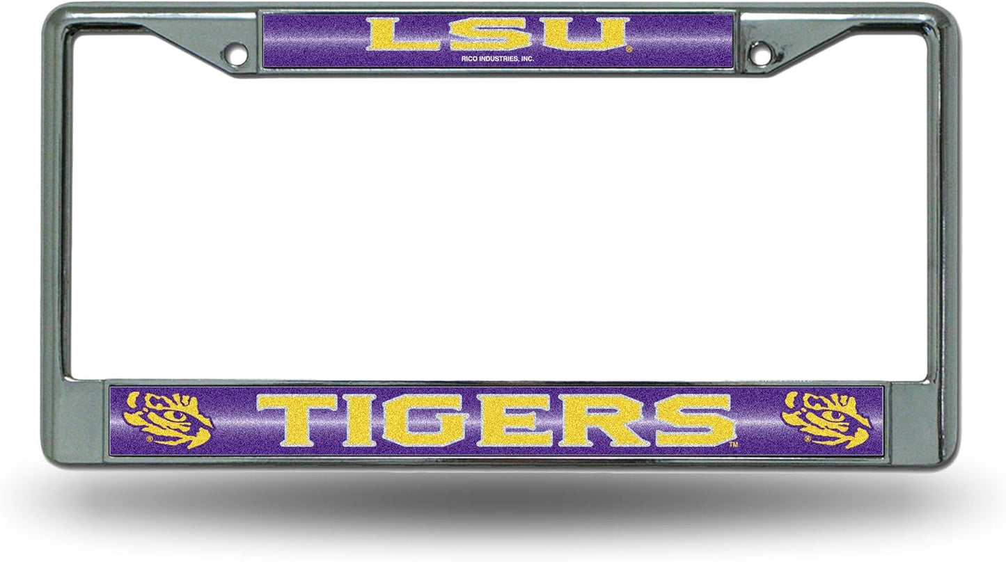 Rico Industries NCAA 12" x 6" Silver Bling Chrome Car/Truck/SUV Auto Accessory