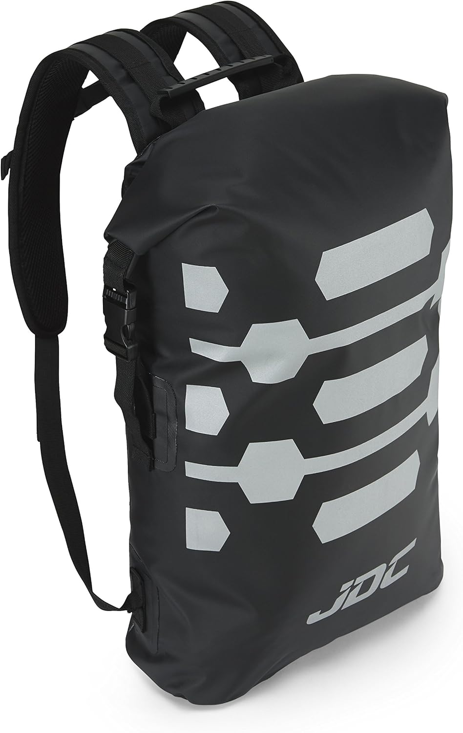 JDC Motorcycle Rucksack 100% Waterproof Dry Bag 30L - REFLECTOR - Black