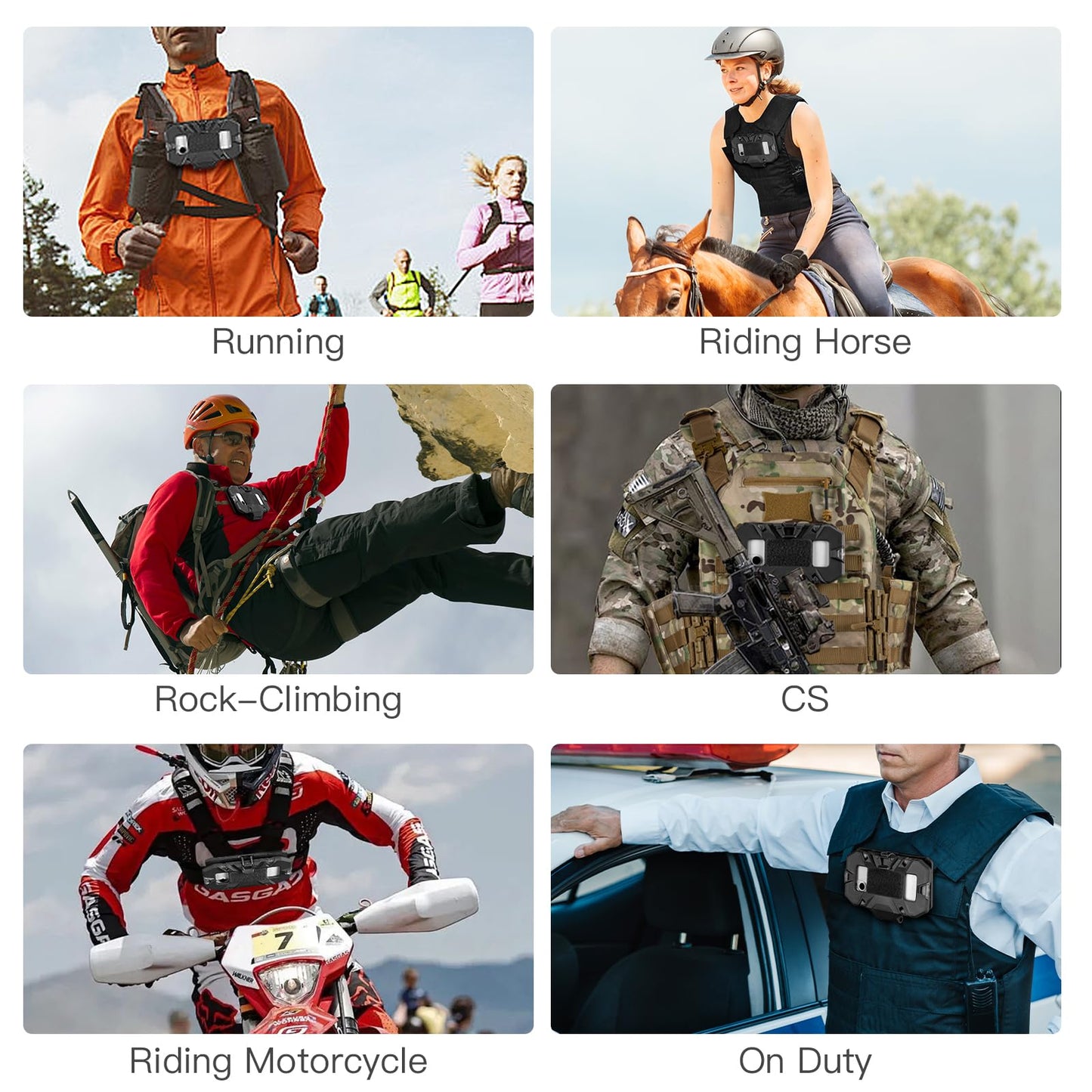 Jueachy Tactical Vest Phone Mount: Plate Carrier Phone Holder - Pouch Molle Cell Phone Holder for Screen Size 4.7"-6.7" Black