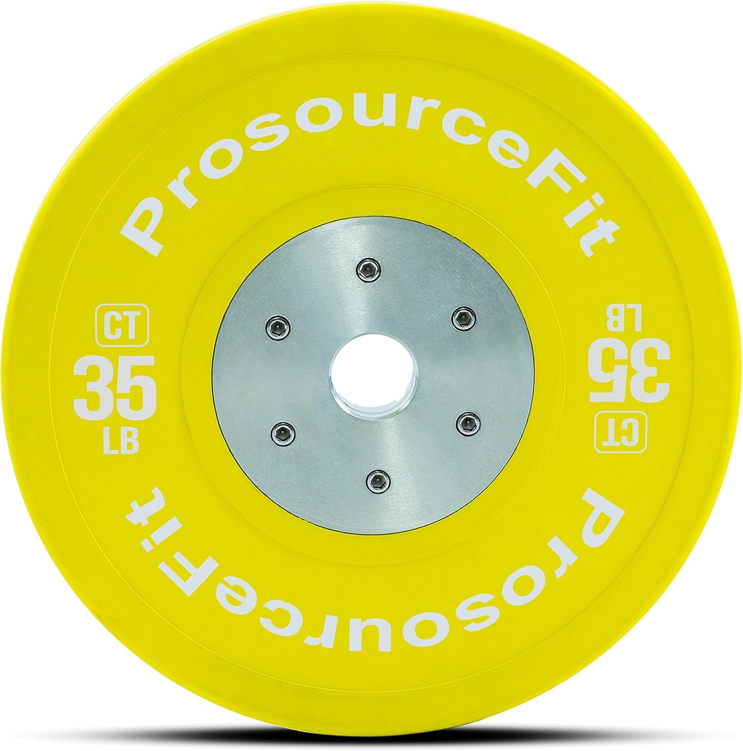 ProsourceFit Competition Color Training Bumper Plates, Rubber with Steel Insert, 45lb, Calibrated for Cross Conditioning, Power Lifting, Weight Training