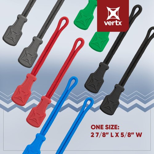 Vertx Rapid Access Zipper Pull Tab Kit, Replacement Puller for Backpack, Luggage, Bag, Handbag, Red