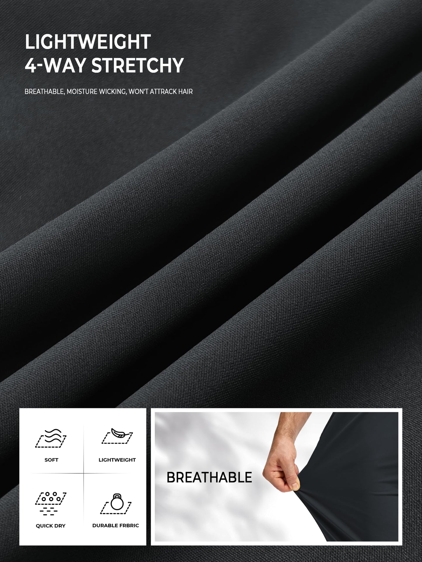 NORTHYARD Men's Joggers Pants with Zipper Pockets Lightweight Sweatpants Athletic Running Workout Track Pants for Men Black M
