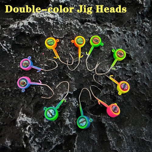 Bombite Crappie Jig Heads, 40packs Fishing Jig Heads Hooks Swimbait Jig Head 1/32oz Fishing Jigs Heads for Crappie Bass Fishing