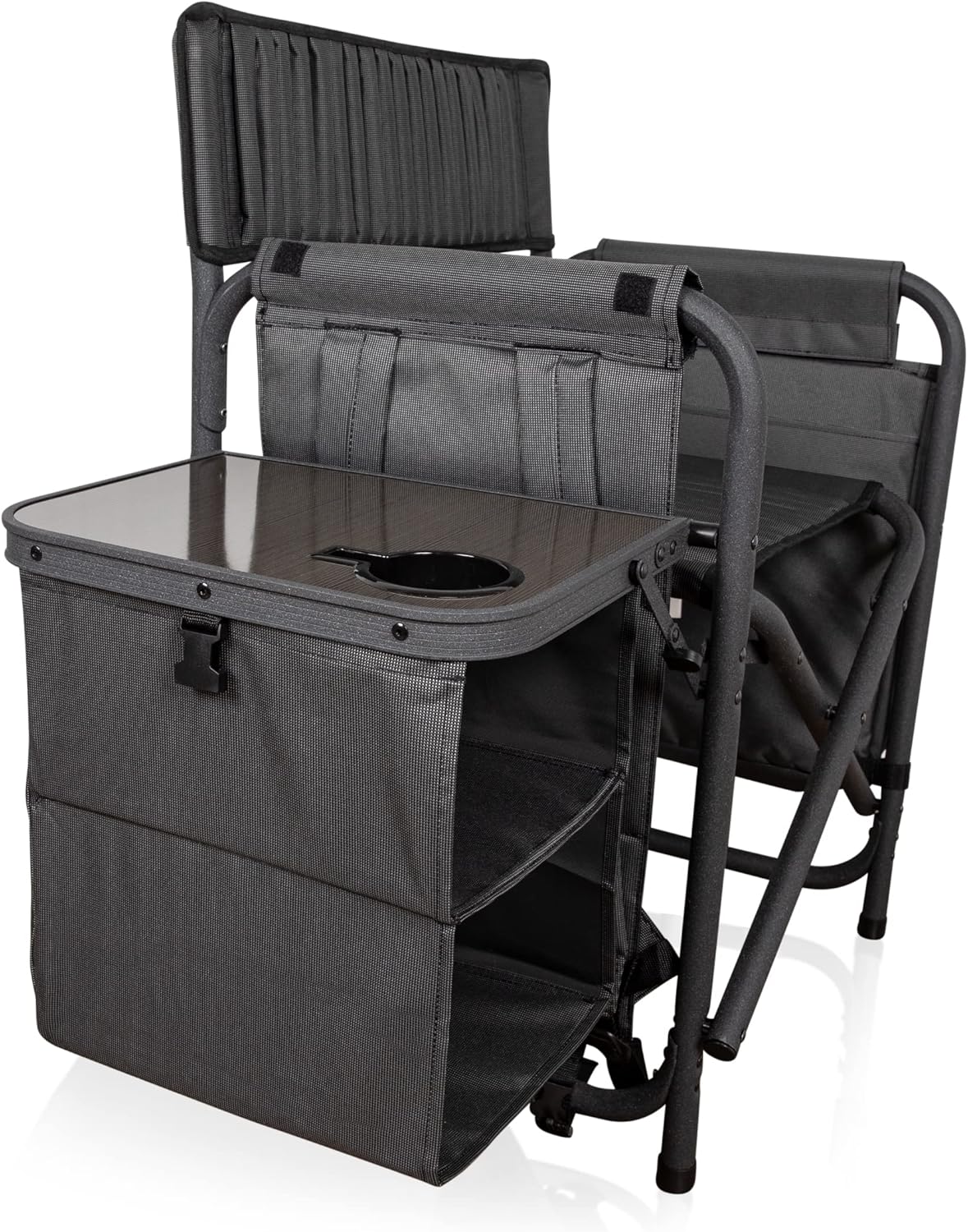 ONIVA - a Picnic Time Brand Fusion Original Design Outdoor Folding Chair, Gray with Black Frame , 33 x 7 x 21