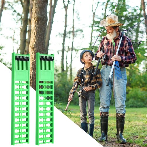 Meooeck 8 Pieces Fish Hook Holder Snelled Fishing Leader Holder 10.6 x 2.36 x 0.67 Inch Line Organizer for Storing Line Rigs(Multicolor)