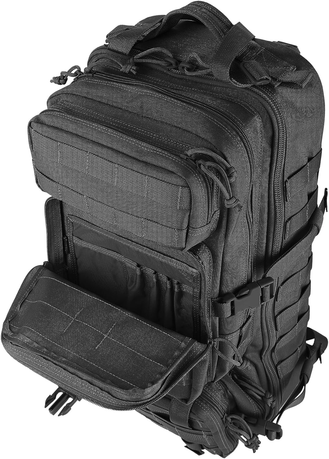 MAXPEDITION Gyrfalcon Backpack (Black) 36L Tactical Backpack with Detachable Waist Pack, MOLLE Internal Frame Rucksack, Military Survival Pack, Bug Out Bag, PT1054B