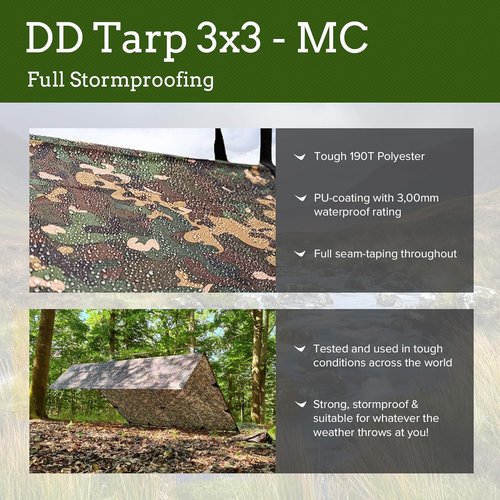 DD Tarp 3x3 - Durable Waterproof Shelter for Camping & Outdoor Adventures
