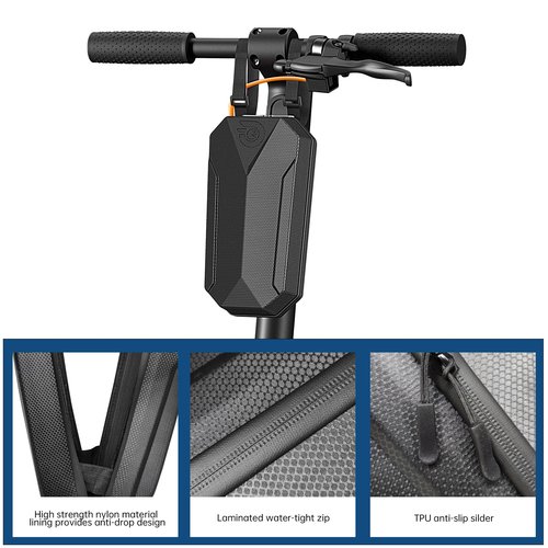 Hiboy Scooter Storage Bag, 4L Large Capacity Handlebar Bag, Front Hanging Bag for Electric Scooter/Electric Bike, For Carrying Chargers, Phone, Keys with Waterproof Hardshell EVA Material