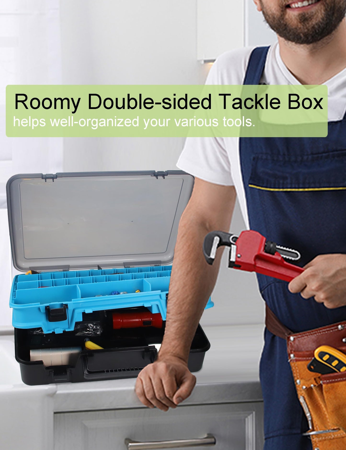 YVUDW Tackle Box Fishing Tackle Box Large Tackle Storage Box for Fishing Tackle Box Organizer Double-sided Tacklebox with Dividers Fishing Tackle Storage Boxes with Handle