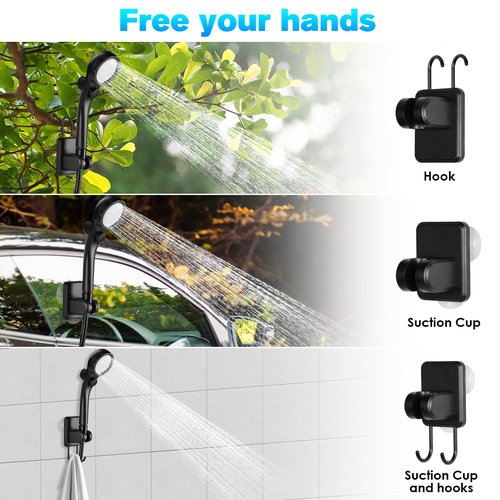 Cosy Life Portable Shower, Portable Shower for Camping with 5 Gallon Collapsible Bucket, 6000mAH Camping Shower with Smart LED Display, Multiple Spray Patterns for Outdoor Camping, Hiking, Pet Bathing