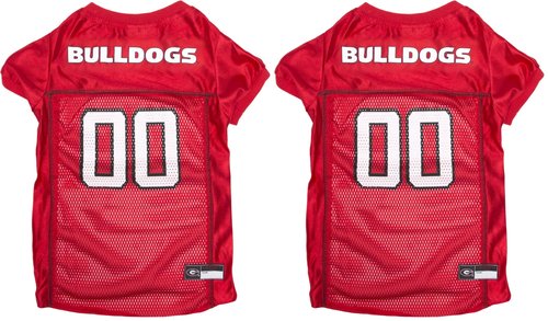 NCAA College Georgia Bulldogs Mesh Jersey for Dogs & Cats, Large. Licensed Big Dog Jersey with Your Favorite Football/Basketball College Team (Pack of 2)