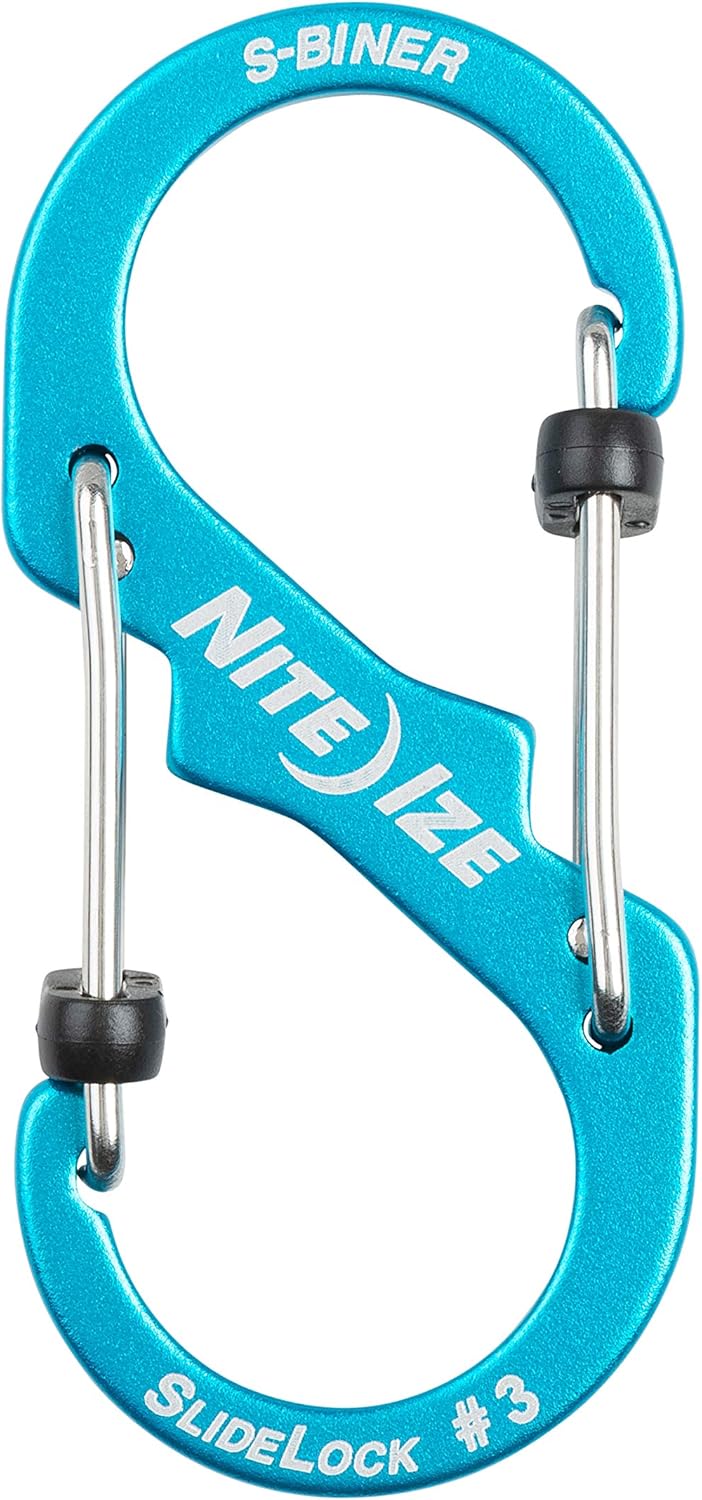 NITE IZE LSBA3-03-R6 Dual Carabiner, #3, Blue