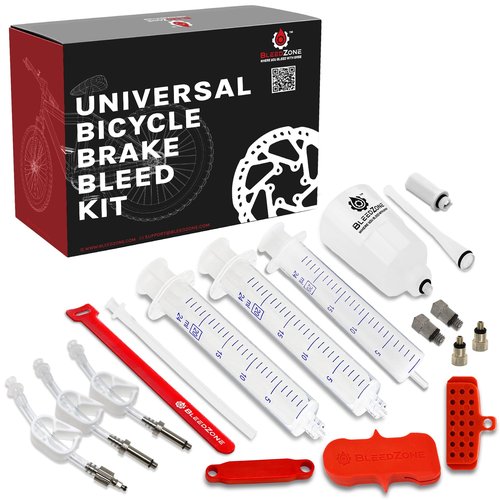 BleedZone Universal Brake Bleed Kit - Hydraulic Brake Bleeding Kit Compatible with Shimano, Tektro, Magura, SRAM, Zoom - Complete Bike Brake Bleeder Kit for MTB, Road, and All Bicycle Types
