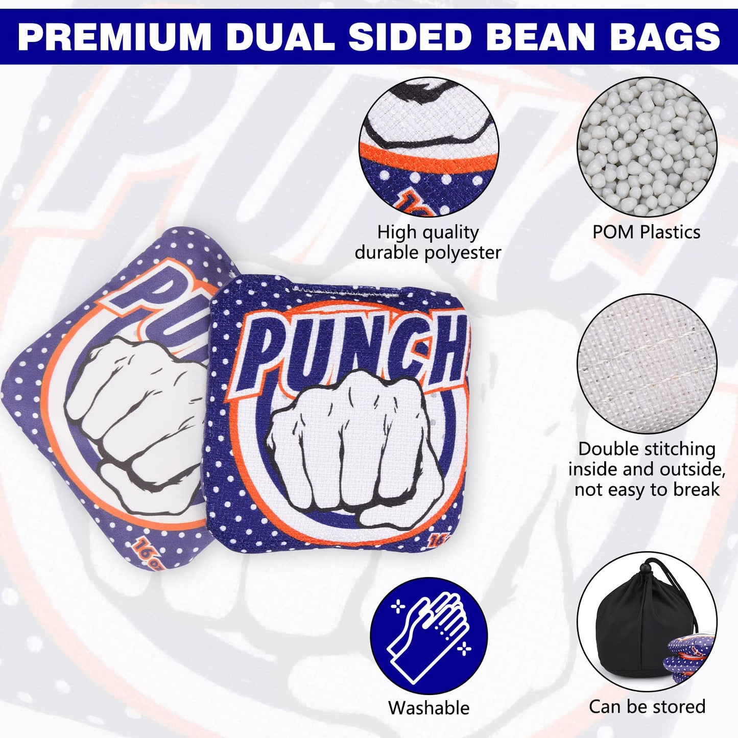 LZFAN Cornhore Bags, Bean Bags for Cornhole Set of 4 Regulation Slick and Stick Cornhole Bags, Professional Game Changer Corn Hole Bags