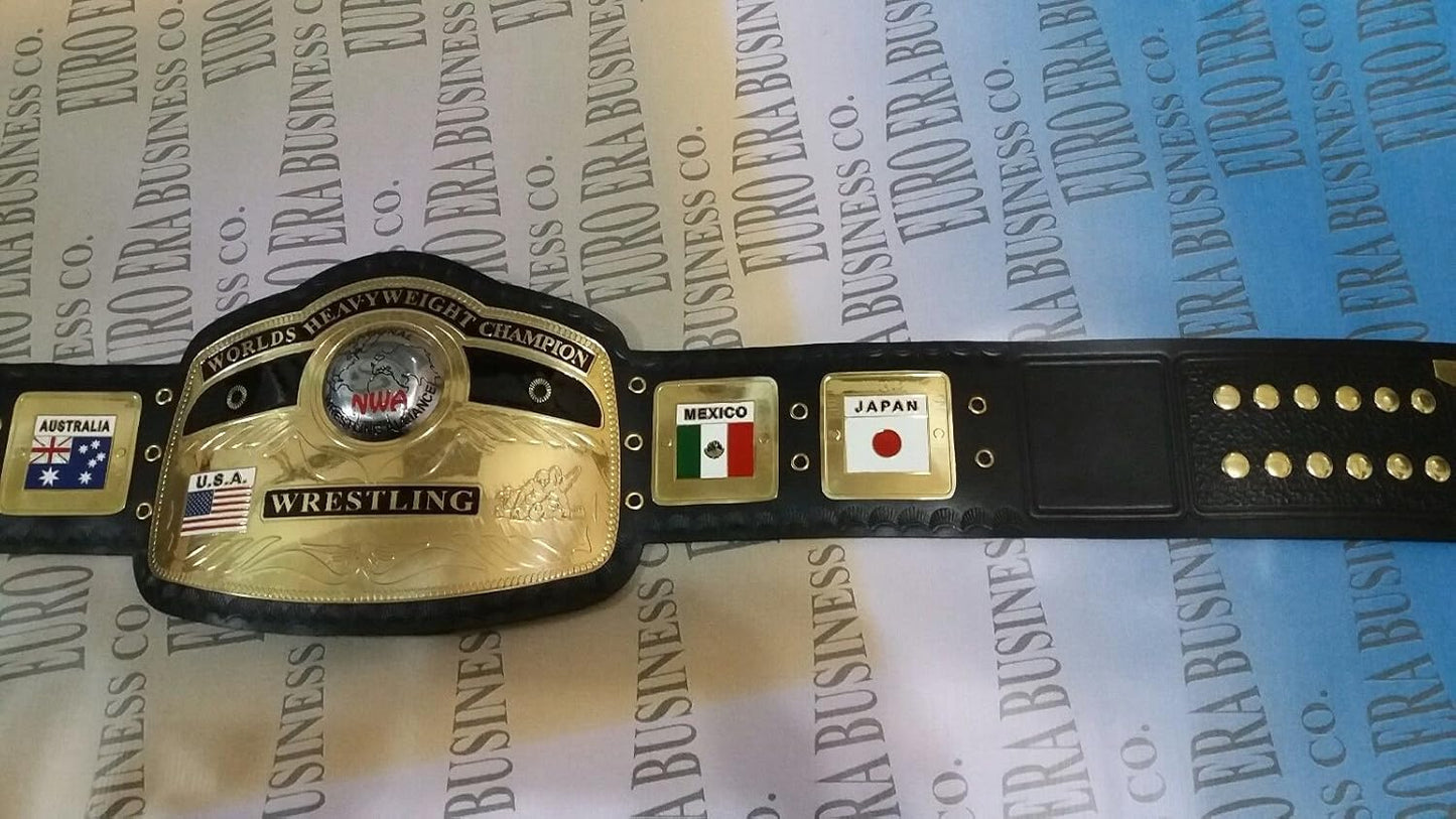 New Replica NWA Championship Belt Adult Size Metal Plates