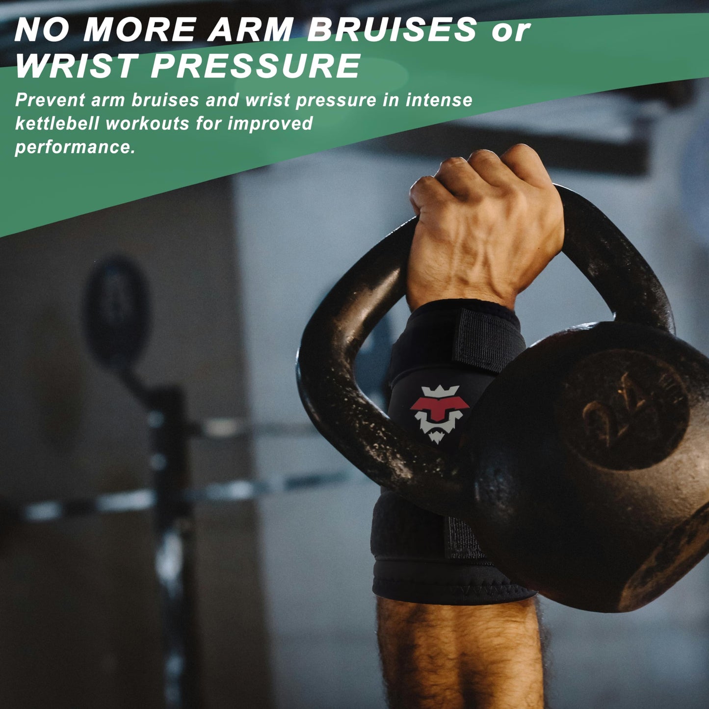 Kettlebell Wrist Guards, Adjustable Straps for Comfortable Fit, 7mm Protection - Covers Wrist and Forearm, Wear on Skin and Shirt, Lightweight and Durable (Pair)