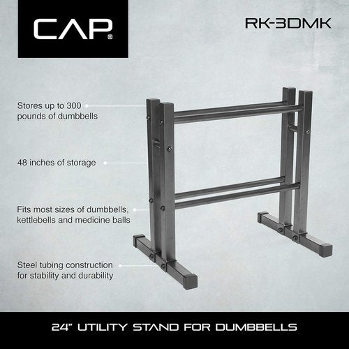 CAP Barbell 24" Utility Rack for Dumbbells, Medicine Balls and Kettlebells