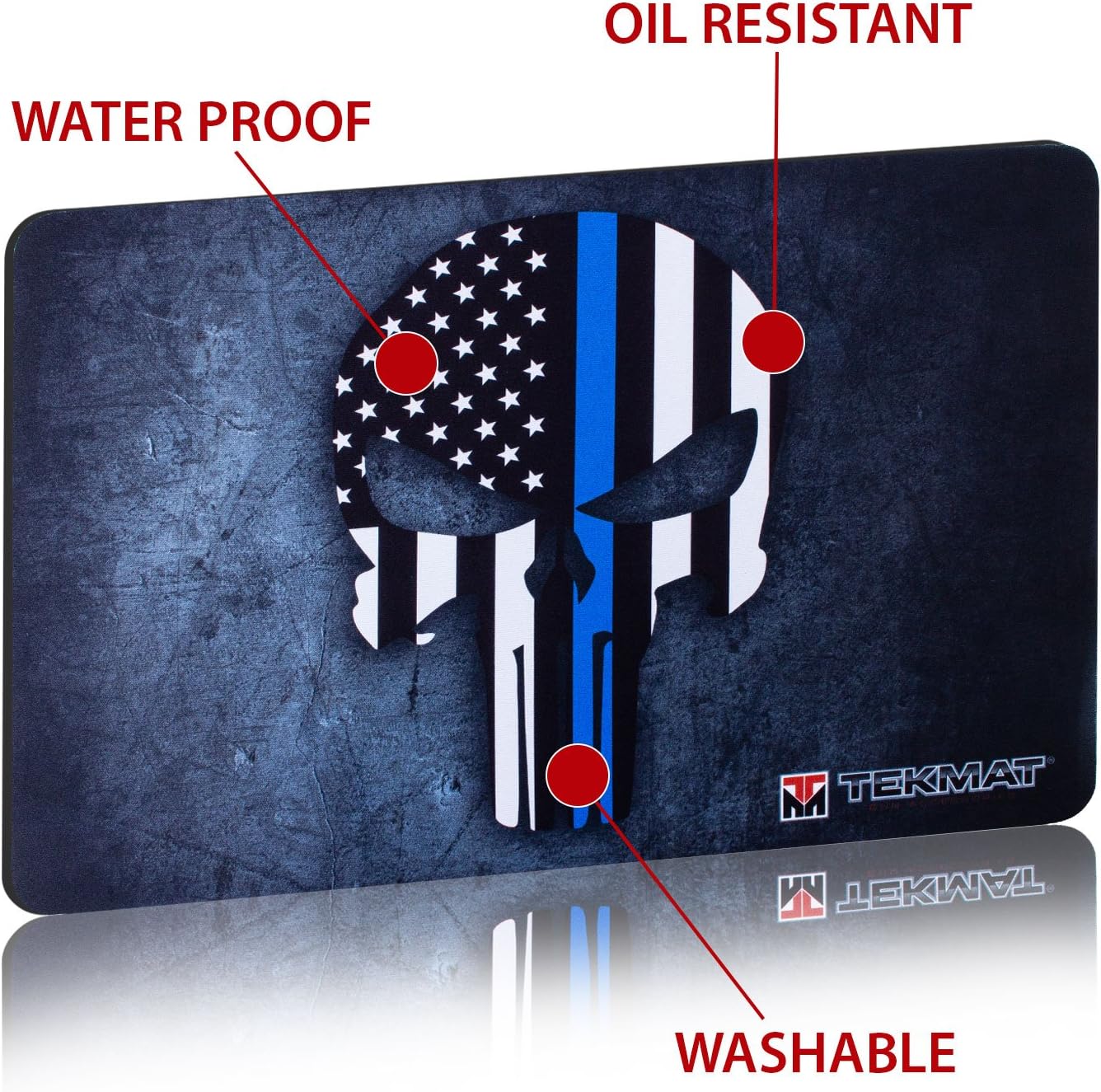 TekMat Thin Blue Line Punisher Gun Cleaning Mat, Black