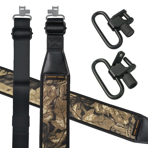 THREE ARCHERS Archery Bow Sling with Removable Swivels Comfortable Padded Shoulder Adjustable Strap Sling for Crossbow for Portable Outdoors-Shooting & Hunting(Length 28-52IN, Width 2.4IN)