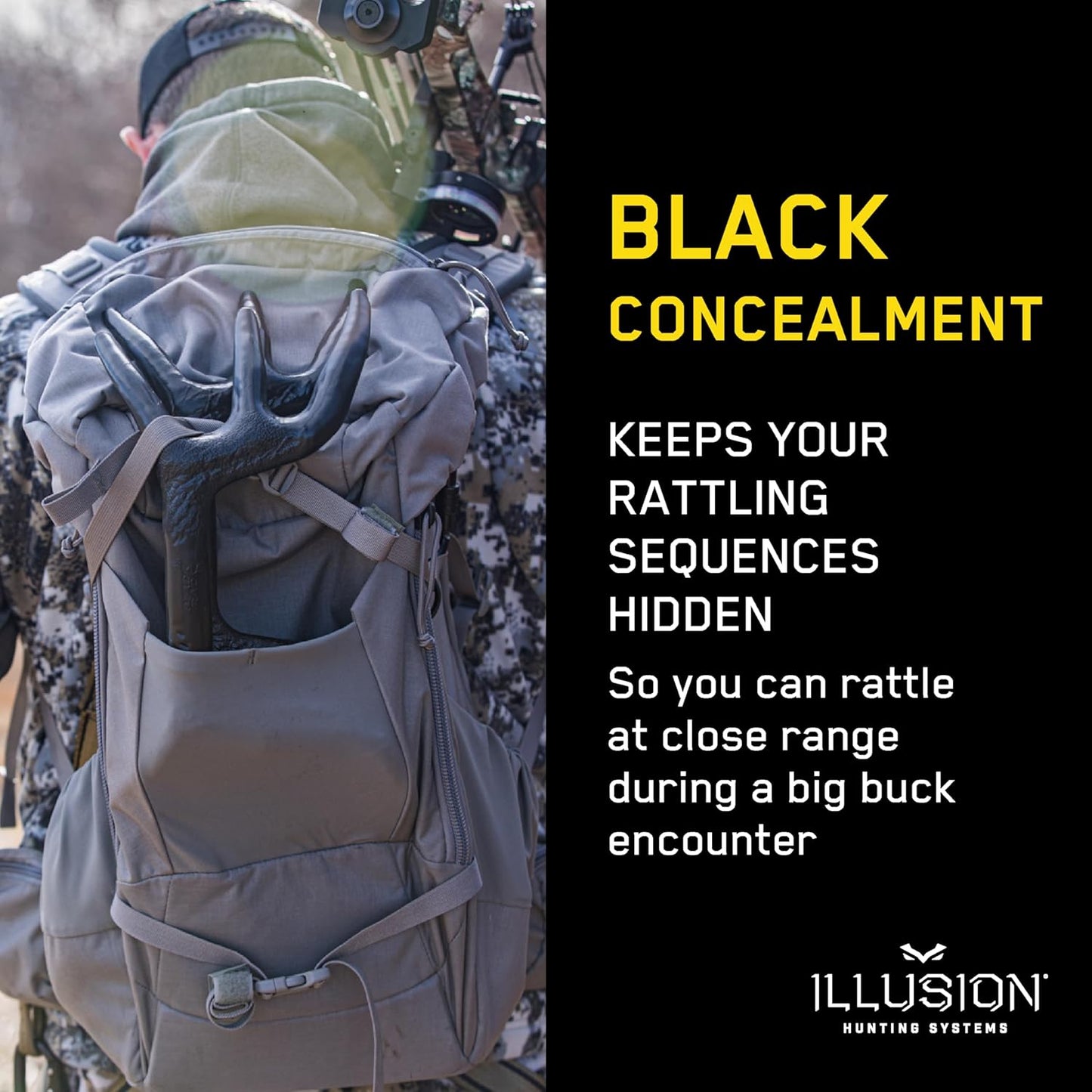 Illusion Systems Extinguisher Deer Call and Black Rack Rattling System - Patented Modislide and Bone-Core Technology - NAHC Approved - Deer Hunting Accessories and Equipment