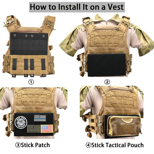 Molle Patch Panel Mounting Placard Platform,tactifans MOLLE Hook and Loop Panel for DIY Morale Patch Badges or Hook and Loop Pouch 6″ x 10″